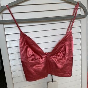 Zara bralette satin pink NWT
